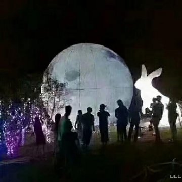 广东充气发光月球出租定制充气发光兔子定做出租